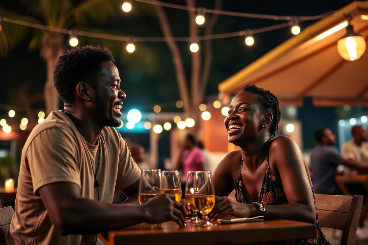 Soirée dans un maquis abidjanais, Côte d'Ivoire